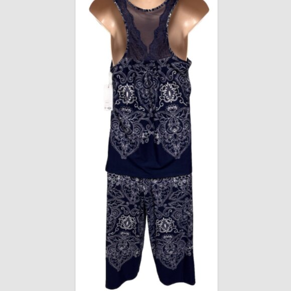 Apt. 9 Women’s Lounge Pajama Set M Blue White Paisley Stretch Soft Comfort NEW - Picture 7 of 7